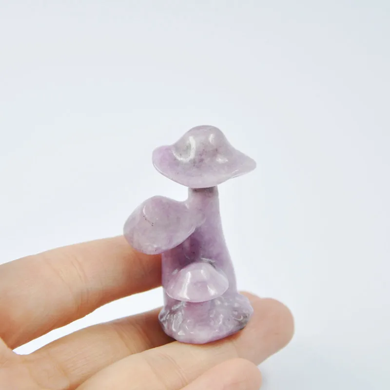 Natural Stone Carving Crystal Mushroom Statue Rose Quartz Mushroom Cloud Sculpture for Decorate