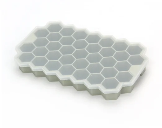 Food Grade Flexible Honeycomb Silicone Ice Cube Trays With Lid Ice Cube Tray Mold Easy Release Whiskey Ice Ball Maker
