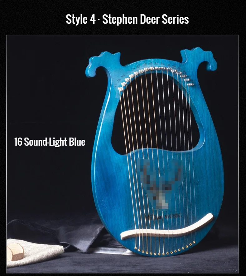 Wholesale Other Musical Instruments Lmahogany 16/19 Strings Lyre Harp For Sale