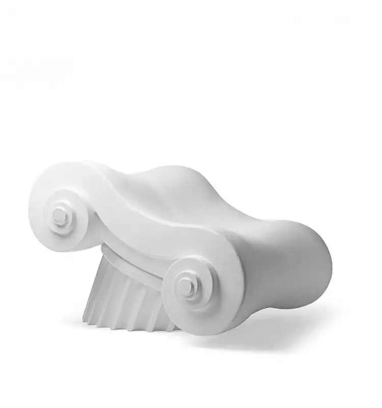 Creative designer sculpture white Roman column lounge chair Low stool coffee table modern combination lounge chair