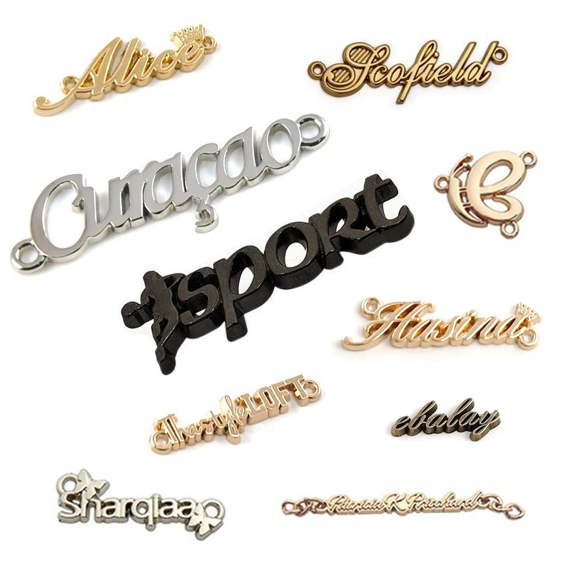 Customization vintage metal label plate metal clothing tag custom