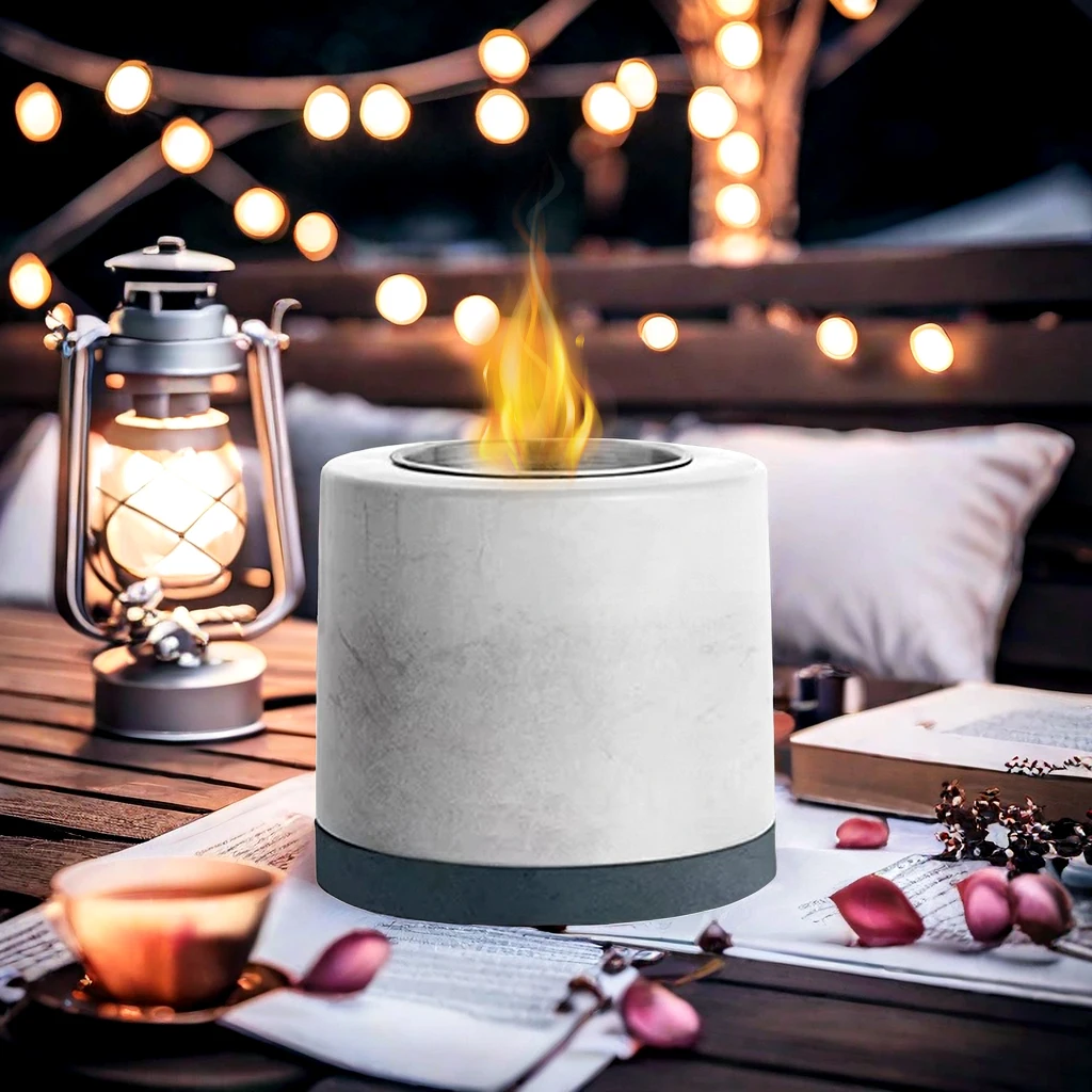 In Stock Mini Indoor Fire Pit Portable Concrete Fireplace Small Indoor Fire Pit