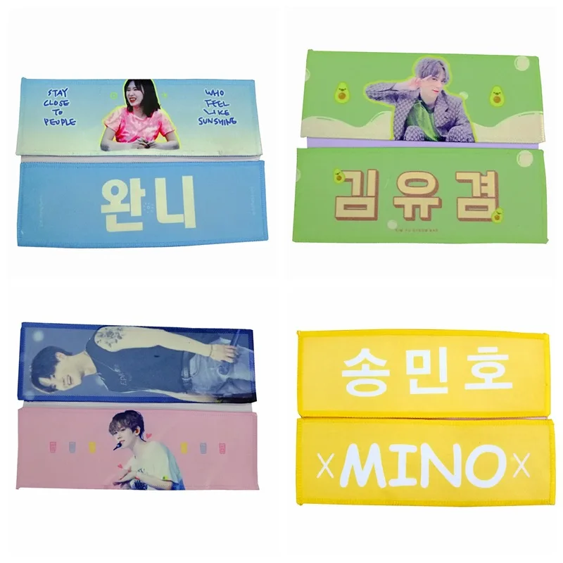 Custom mini kpop slogans  double sided printing suede cheering textile banner kpop slogan for kpop doll