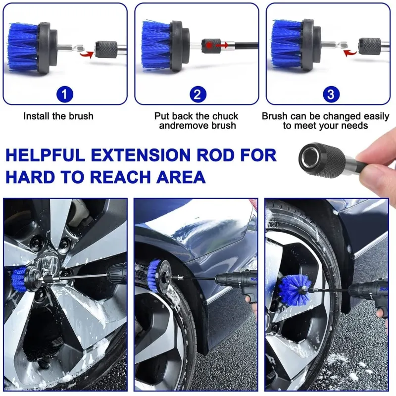 Amazon hot selling Detailing Brushes Car Wash Brush 21PCS Cleaning brush set for cleaning wheels, tire brushes, car engines