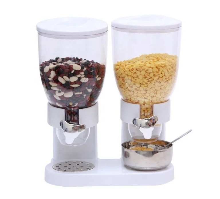 Dual Control Indispensable Dry Food Cerea Dispenser for Kitchen