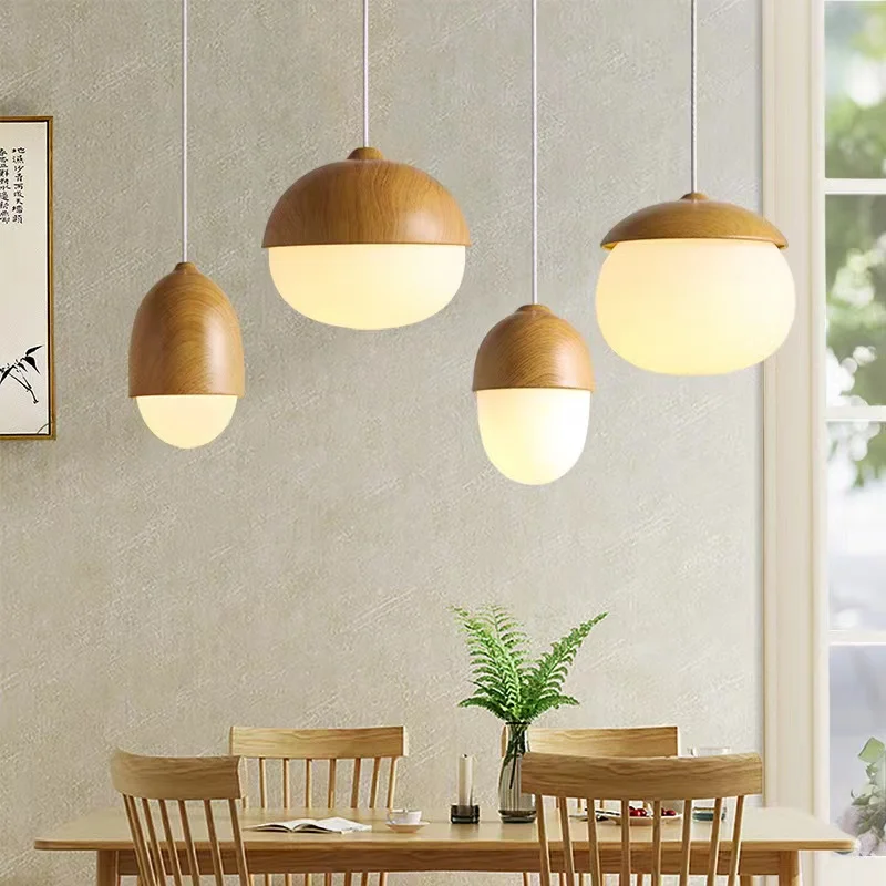 Lumind chandeliers pendant lights decoration single head Japanese wooden chandelier lighting wooden pendant light