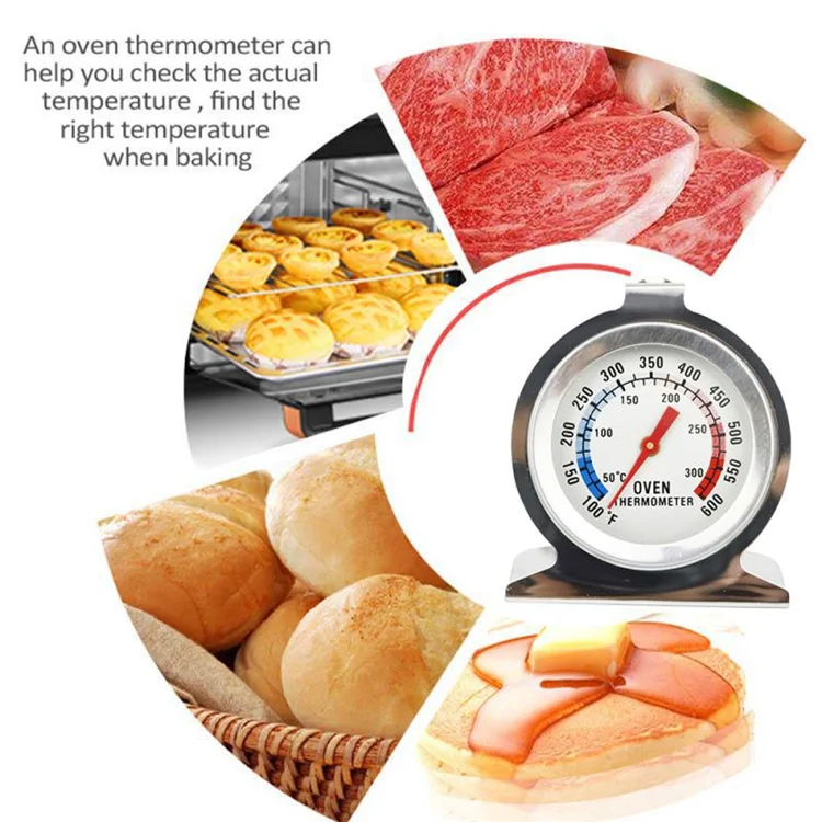 TOP1B Food Meat Temperature Stand Up Dial Oven Thermometer Stainless Steel Gauge Gage Large Diameter Dial Kitchen Baking Supplie