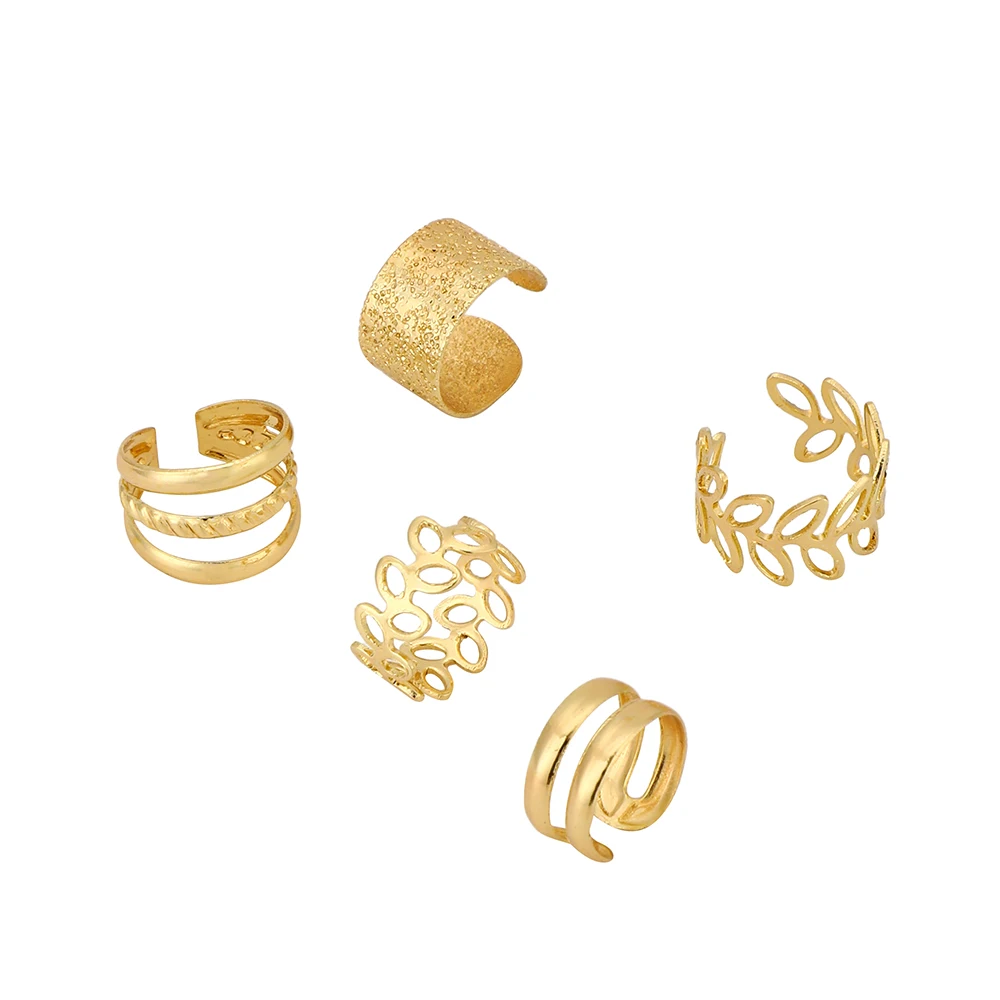 
 Lost Lady Trendy 5Pcs/Set Clip Earrings Fashion And Popular Gold-Plated Alloy Earrings Simple Style And Light Luxury Jewelry  