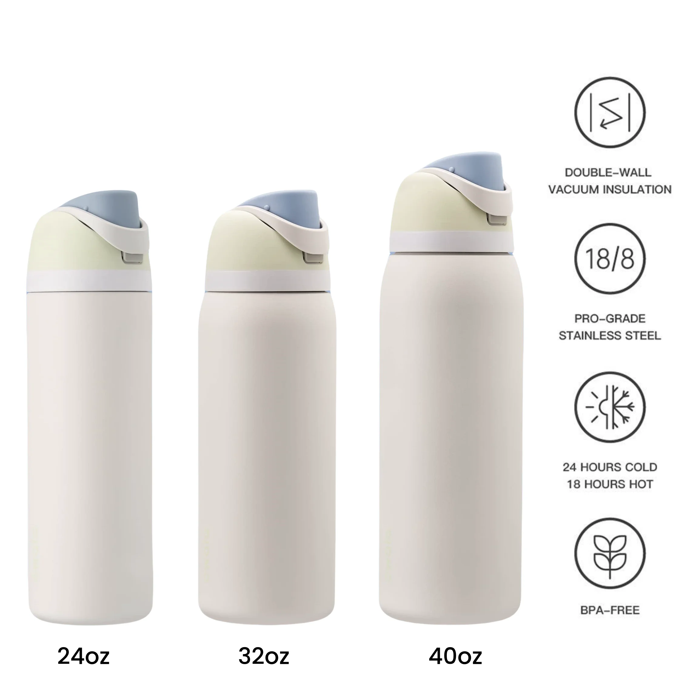 BPA Free Double-Wall Stainless Steel Water Bottle Kids Wide Mouth Sport Flask Convenient Classic Straw Vacuum Flasks Thermoses