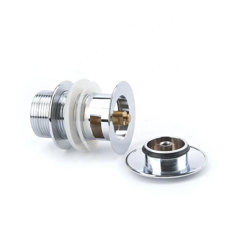 High Quality Pop Up Waste Extended Push Button Drain Brass Plumbing Pipe Brass Click Clack with Overflow