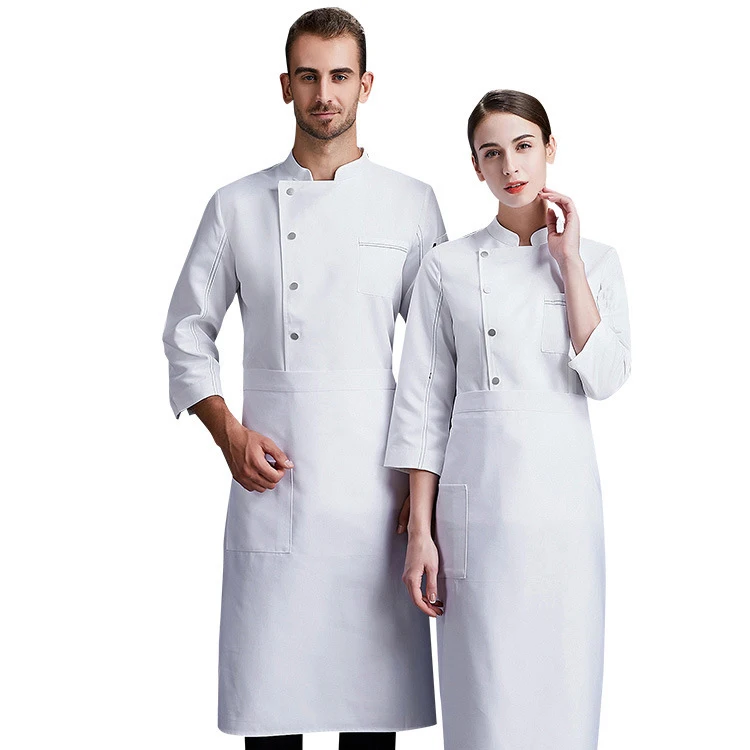  Custom Hotel Chef Uniform With Embroidery Logo Restaurant Kitchen Coat