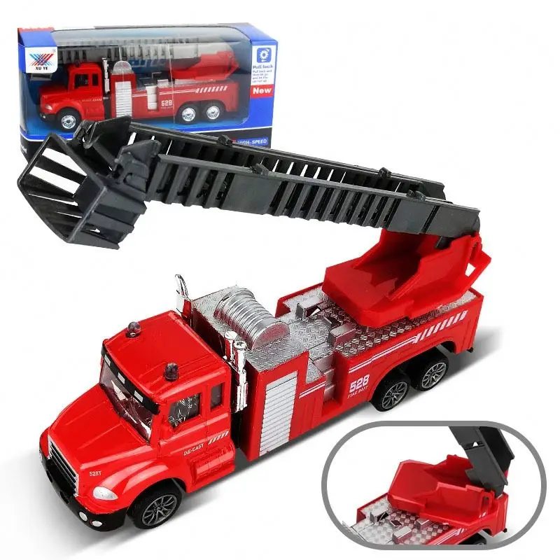 1 43 Four Mixed Packages New Design Fire Truck Engineering Truck Pull-Back Diecast Toy Vehicles