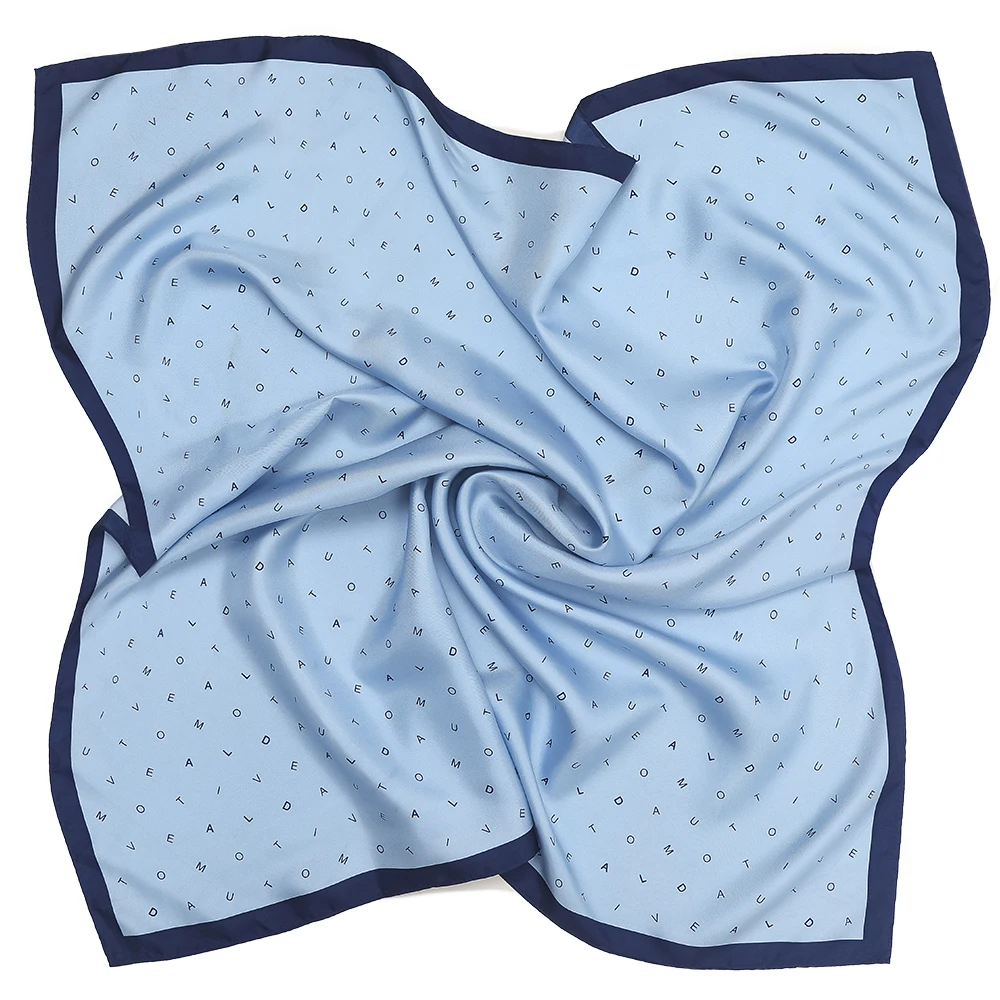 Personalized Letters A To Z Alphabet Patterned Pure Silk Square Scarf Neck Scarf Hair Tie Custom Colors Scarf