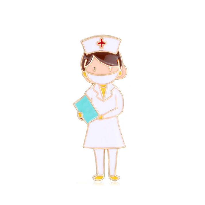 
Nurse Brooches Women Alloy Enamel Doctor Hospital Personality Style Party Brooch Pins 