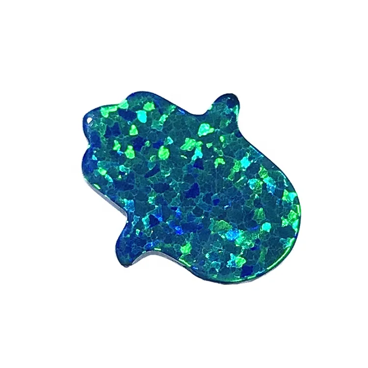 High Quality Synthetic Opal Lab Gem Stone Hamsa Hand Shape OP36 Gemstone Loose for Necklace Pendant Niel Gems Color Play or Fire
