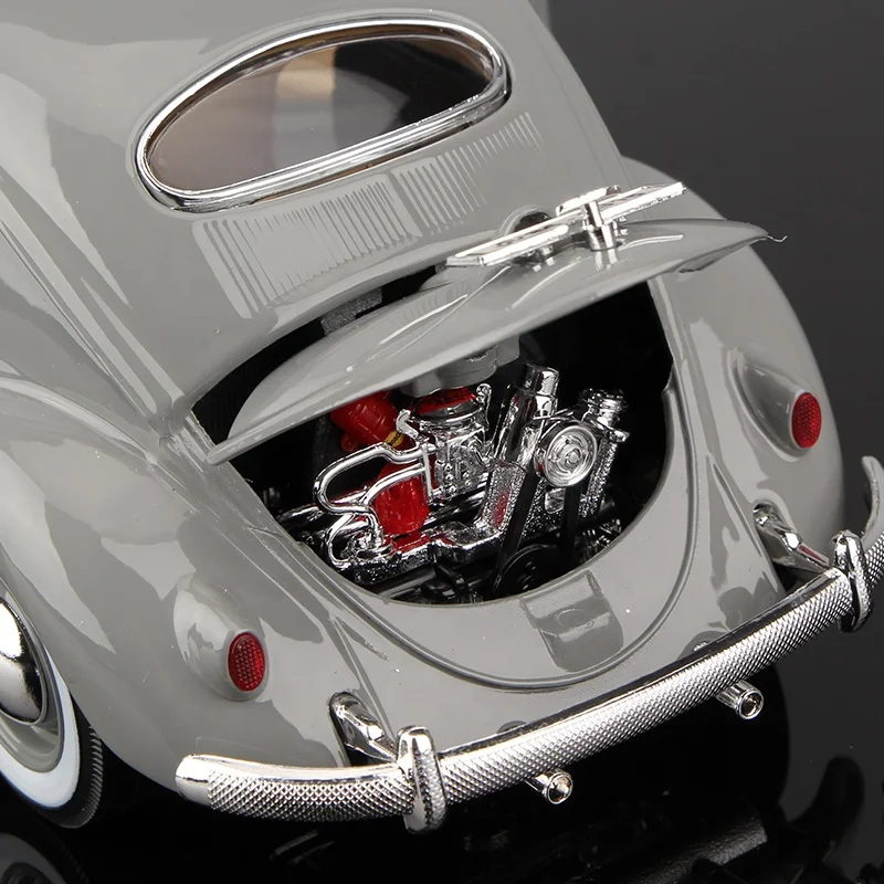 Оптовая продажа автомобиль из настоящего 1:18 сплава литая статическая модель автомобиля волксвоген жук 1955 винтажный