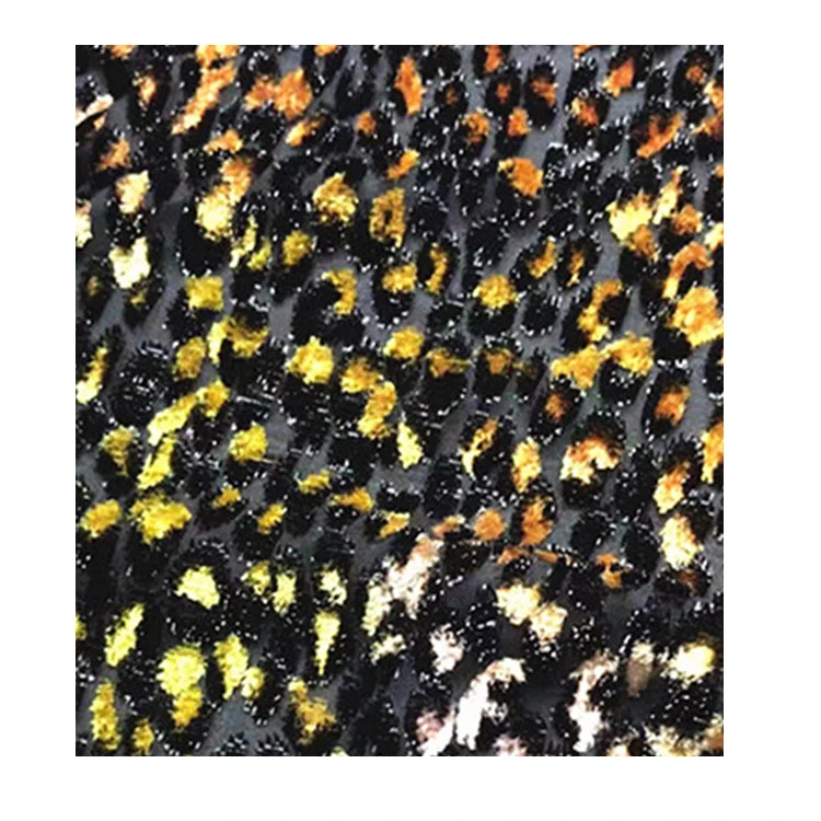 Leopard Metallic Gradient Color Silk Jacquard  Velvet Fabric