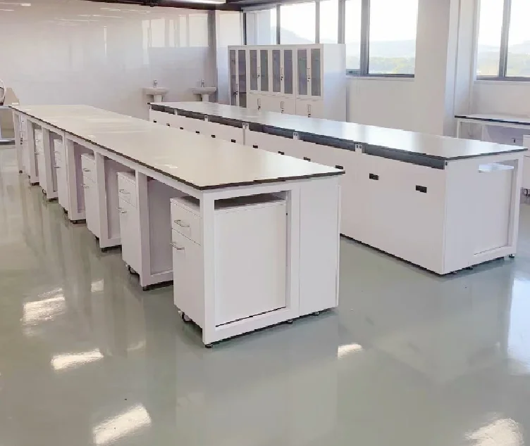 Wholesale Cheap Price Durable School Computer Laboratory Wall Bench Modular H Frame Chemical Island Lab Casework Furniture with