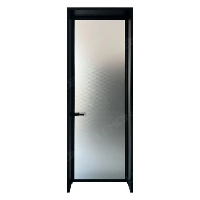 New Commercial Home Alu-framed Hinged Swing Door With Frosted Glass