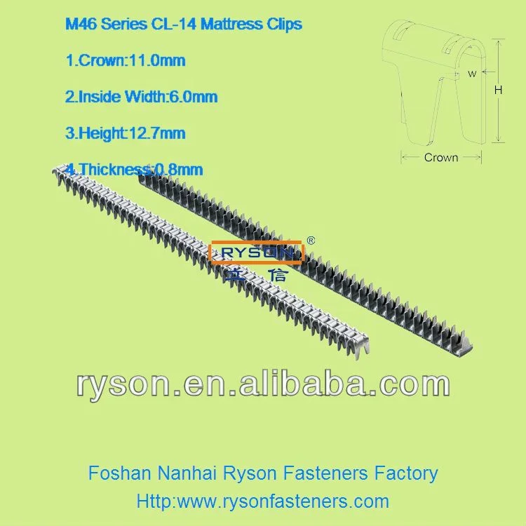 China Spring M46 Type Galvanized Mattress Clips CL-14 Pneumatic Staples Furniture Sofa Nails Car Cushion Nails