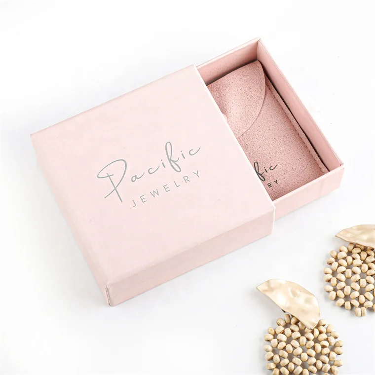 Newest pink drawer jewellery paper box and bag inside
