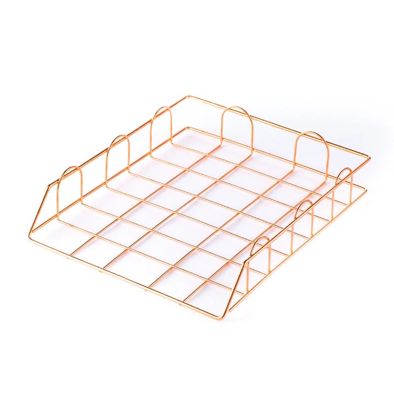 Metal multilayer magazine rack for office desk