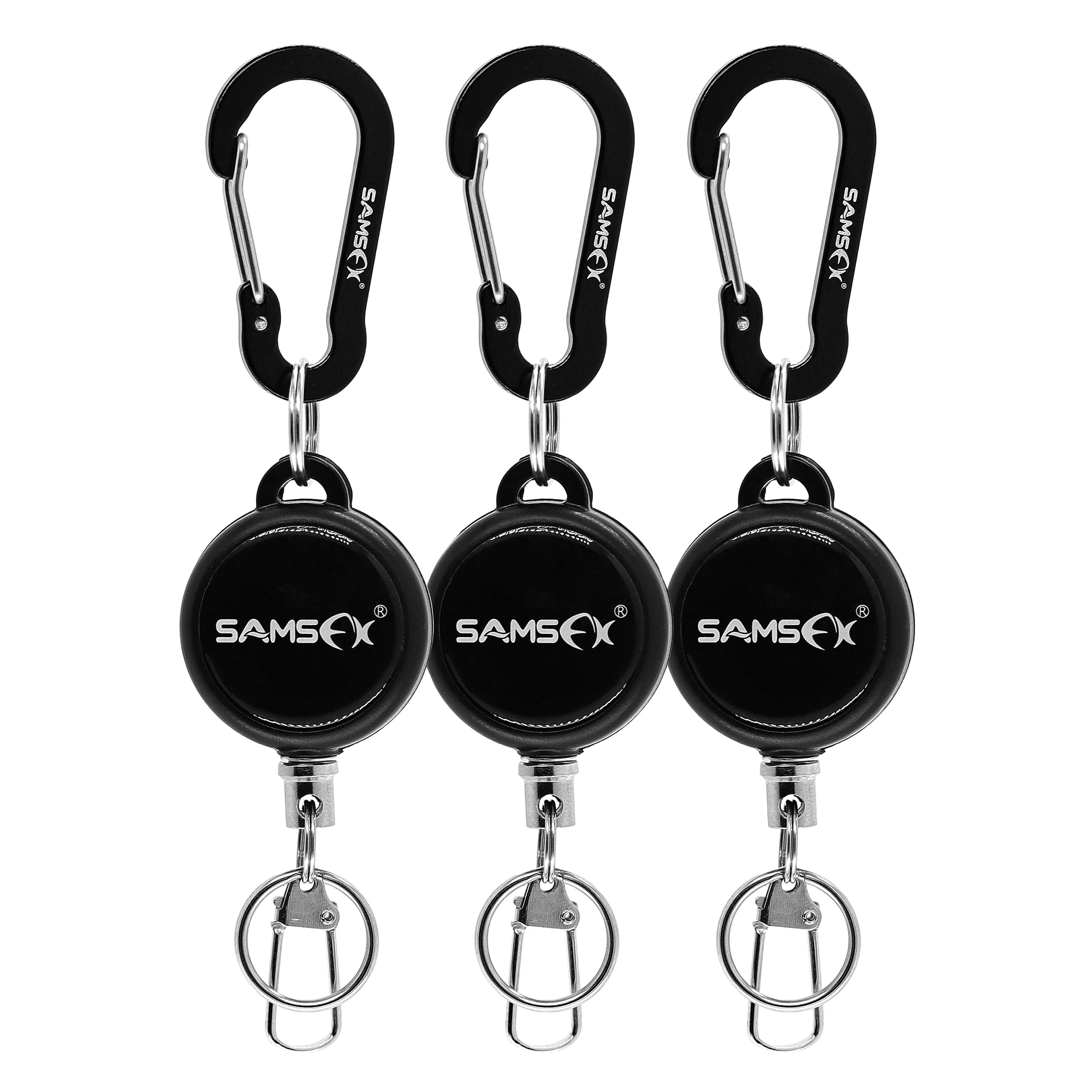SAMSFX Fly Fishing Retractor Tools Extractor Keeper Retractable Key Chain Reel Badge Holder Fish Tackle Boxes Accessories