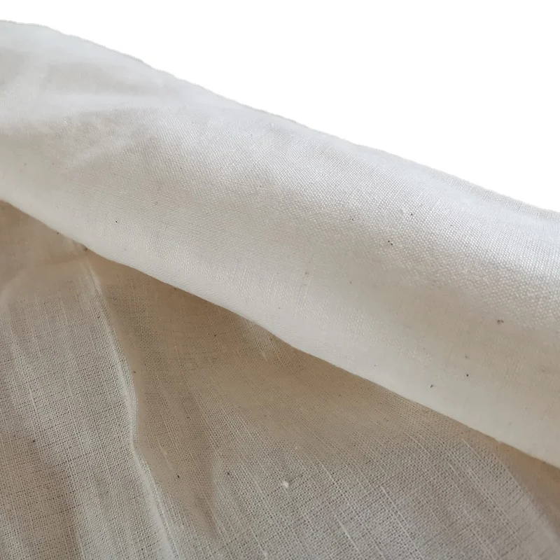 linen cotton interweave raw fabric 63in no dyed flax blended cloth Film shopping bag kitchen with rough unmodified griege goods