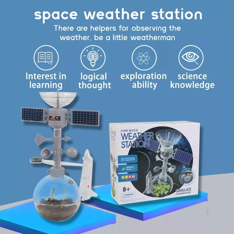 Kids Easy Assembly Simulation Space Weather Station Plant Growth Scientific Experiment Toys For Kids