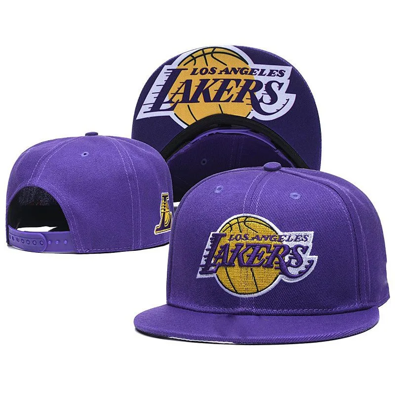 Ready to Ship 3D Embroidery Los Angeles Basketball Cotton Lakers Snapback Cap, High Quality 6 Panel N B A Puff Embroidery Hat
