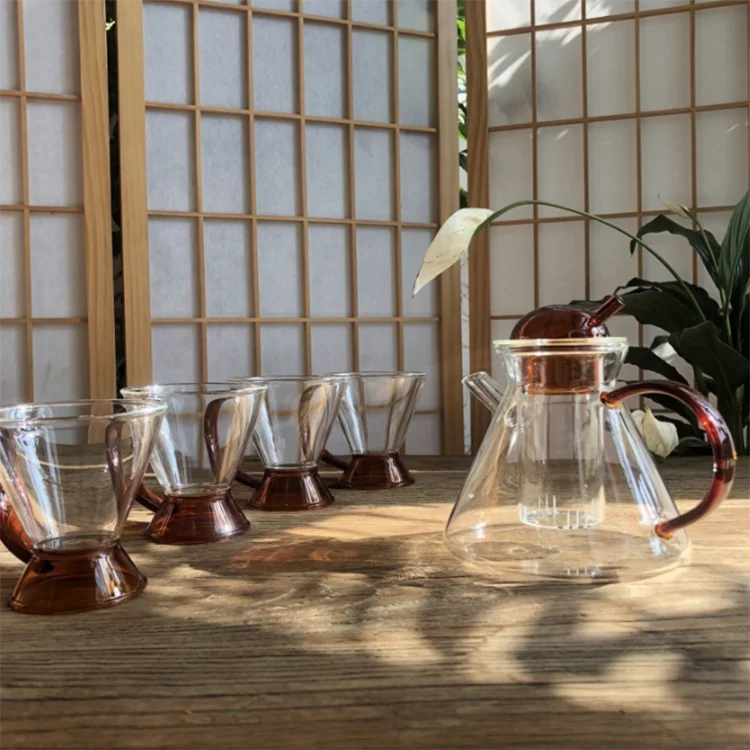 Wholesale High Quality Transparent Borosilicate Heat Resistant Stainless Glass Teapots With Infuser