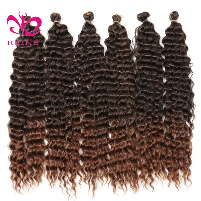 30 inch Synthetic Deep Wave Twist Crochet Hair Natural Curls Crochet Braids Ombre Braiding Hair Extensions For Women