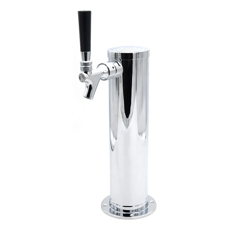 Food Grade Stainless Steel Drink Dispense Beer Faucet Tap Black Draft Beer Tower 3 Holes 12 Inch