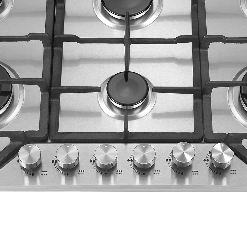 
New Arrival Stainless Steel Gas Stove 6 Burner Built-In Gas Cooktop Hob Cooker 