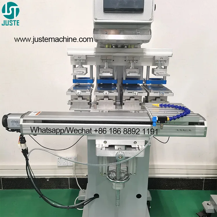 4 Color Roll Pad Printer Servo Carousel Fully Automatic Pad Printing Machine For Stress Christmas PVC PU Golf Ball Pen Logo Tees