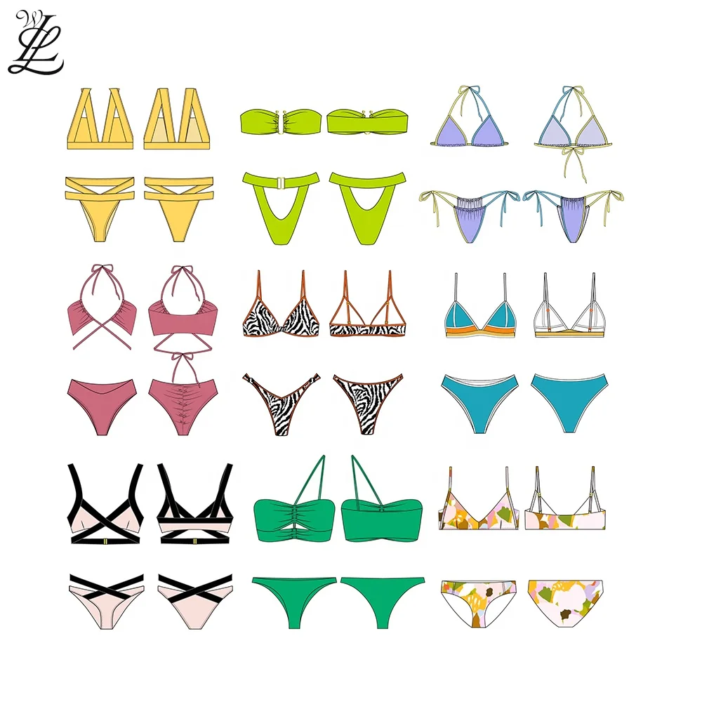 Factory 2024 New Women Swimsuit Custom Bikini Design Wholesale Swimwear With Cover Up Hanging Neck Mini Micro Bikini