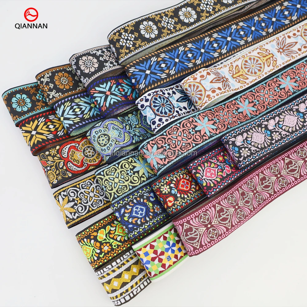 wholesale 5CM Ethnic style jacquard webbing fashion  Ribbon For Bag strap  Musical instrument strap  Hat decoration accessories