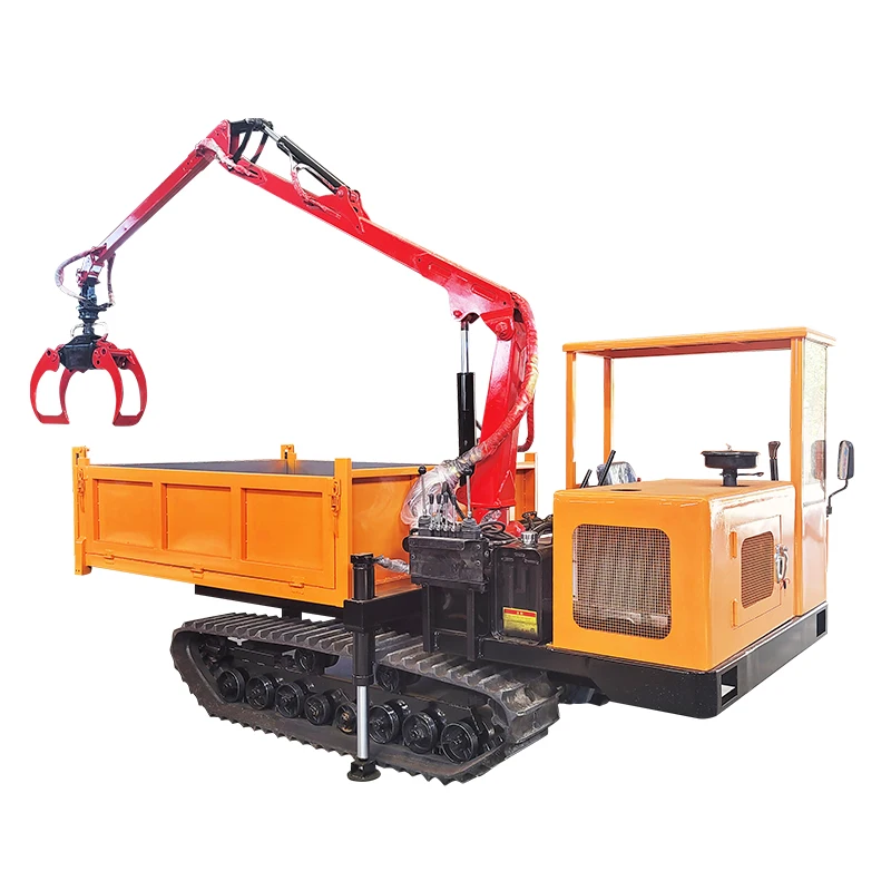 5ton 6ton 8ton Customized Crawler Dumper Mini Transporter with wood gripper and crane