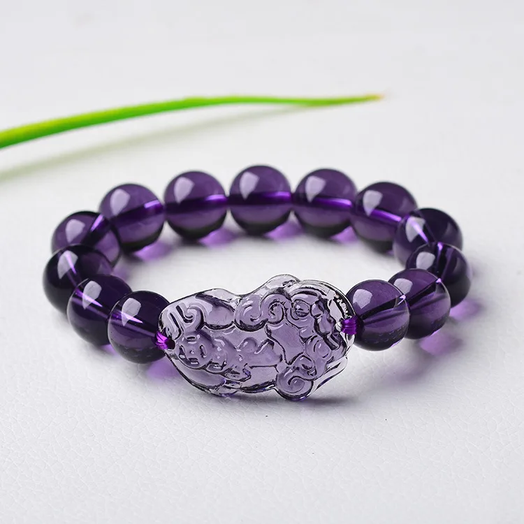
Stone Beads Crystal Buddha Good Luck Wealth Feng Shui Black Obsidian Pixiu Bracelets for Women Men Jewelry 