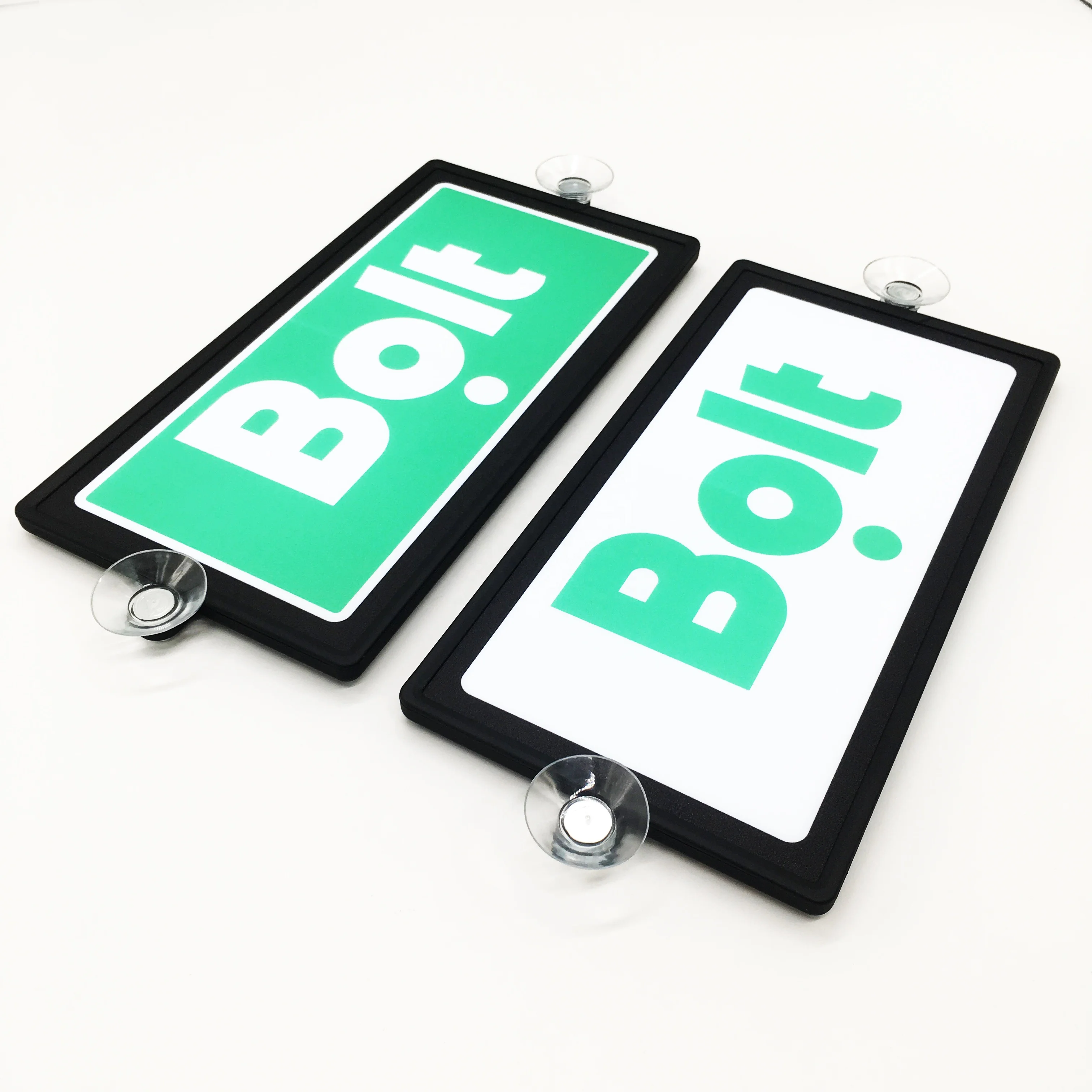 Constant light up BOLT SIGN ACCESSORIES LOGO GLOW LED LIGHT SIGN with Lithium Ion Battery USB Charge using 2 pcs suction cups