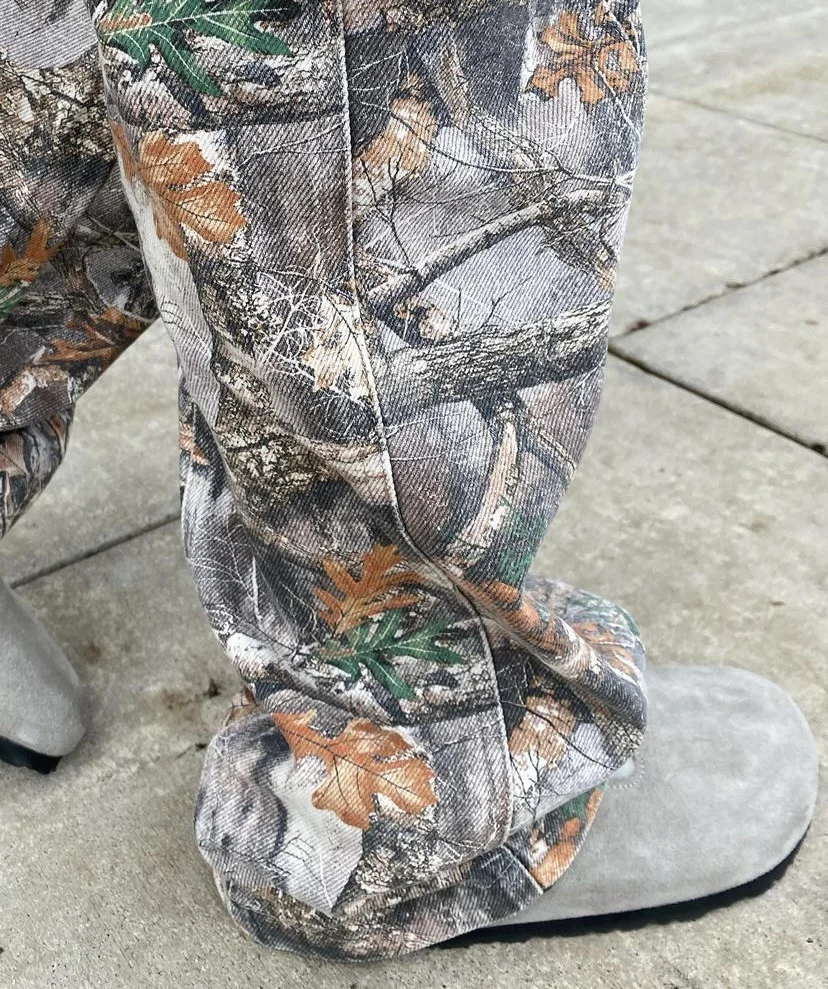 Customized High Quality 100% Cotton Hunting Real Tree Camo Stacked Parachute Carpenter Men Custom Cargo Pants