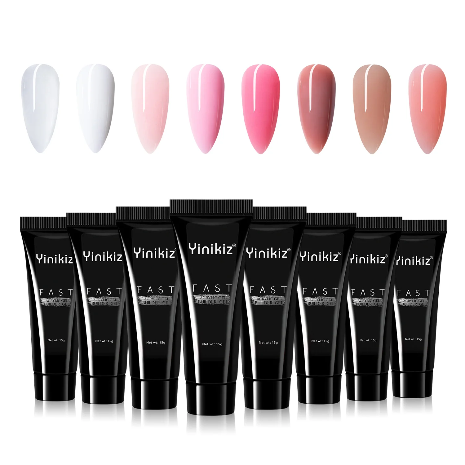 Poly UV Gel Nails Kit with Lamp Transparent Gel Quick Building Nail 8 Color 1kit Poly UV gels set