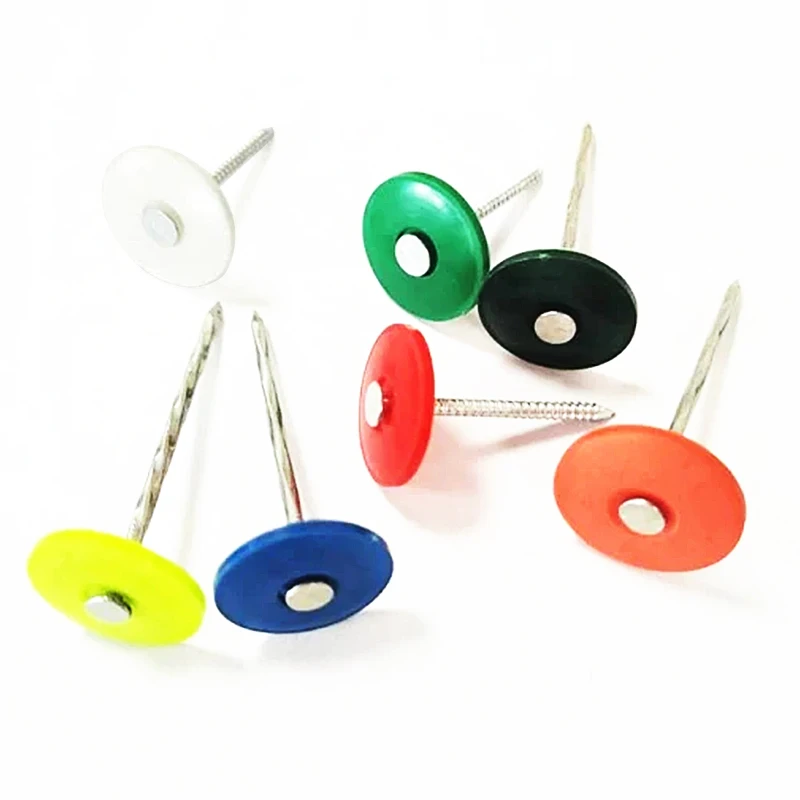 Factory Directly Colorful Plastic Head Galvanized Plastic Siding Roofing Nail With Ring Shank for Felt Paper