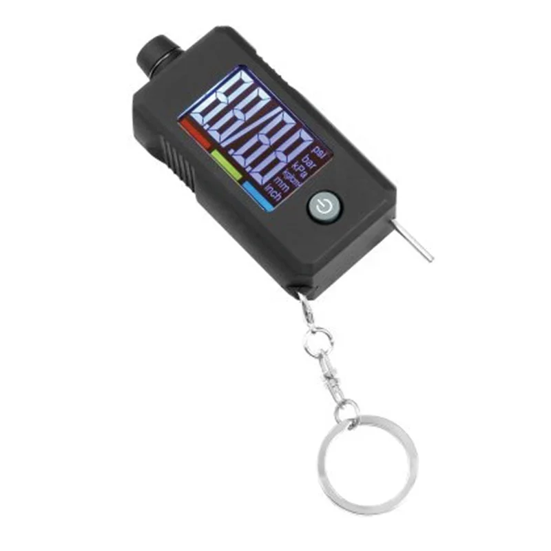 2 in 1 Mini Key Ring Digital LCD Screen Display Tire Gauge With High Precision Tyre Tread Depth Measurement Needle For Car Motor