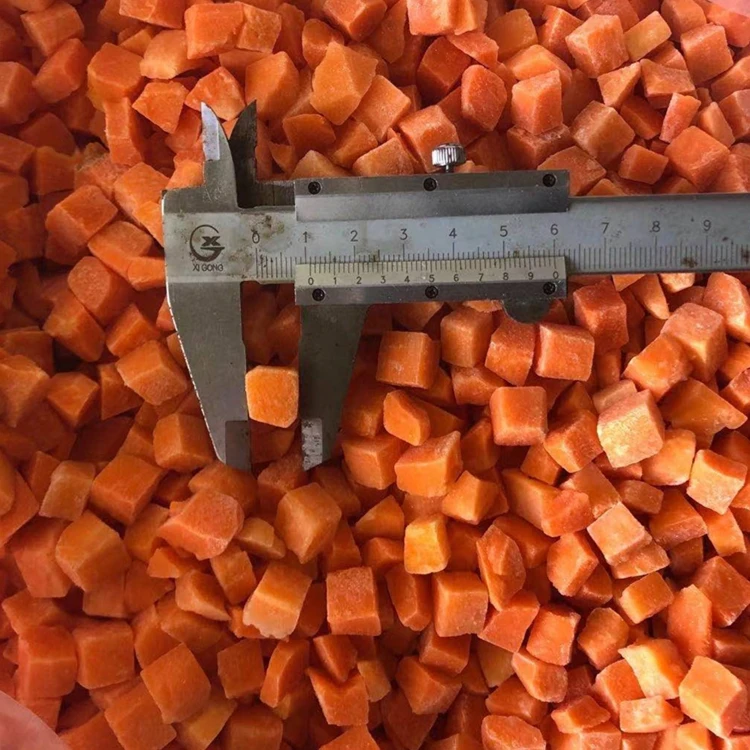 China origin IQF processing fresh frozen carrot slice strips dices cubes in bulk carrot frozen diced sliced carrot