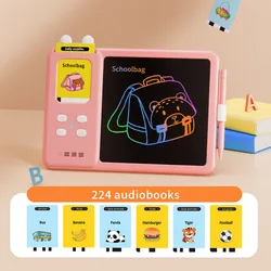 2 in 1 Educational Toys Sight Drawing Board Flash Card Machine, LCD Writing Tablet, English Talking Flash Card