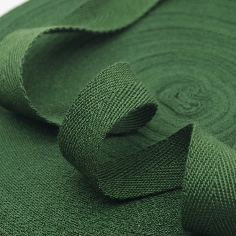 Customized 1 inch 2 inch Woven Tape Thick Cotton Webbing Strap Tali Herringbone Jacquard Webbing for Crossbody Strap