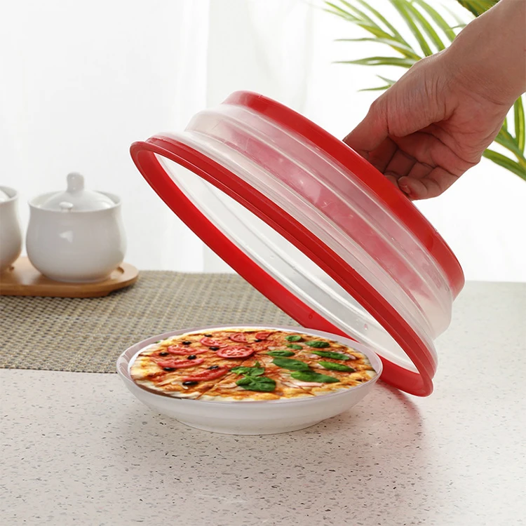 Kitchen Gadget Splatter Guard & Colander Vented Collapsible Medium Microwave Cover for Food & Meal Prep