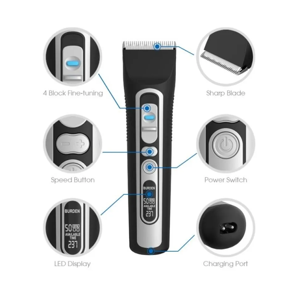 Automatic  Wholesale LED Display Electric Cordless Trimmer Mens Hair Clippers Haircutting Machine Price