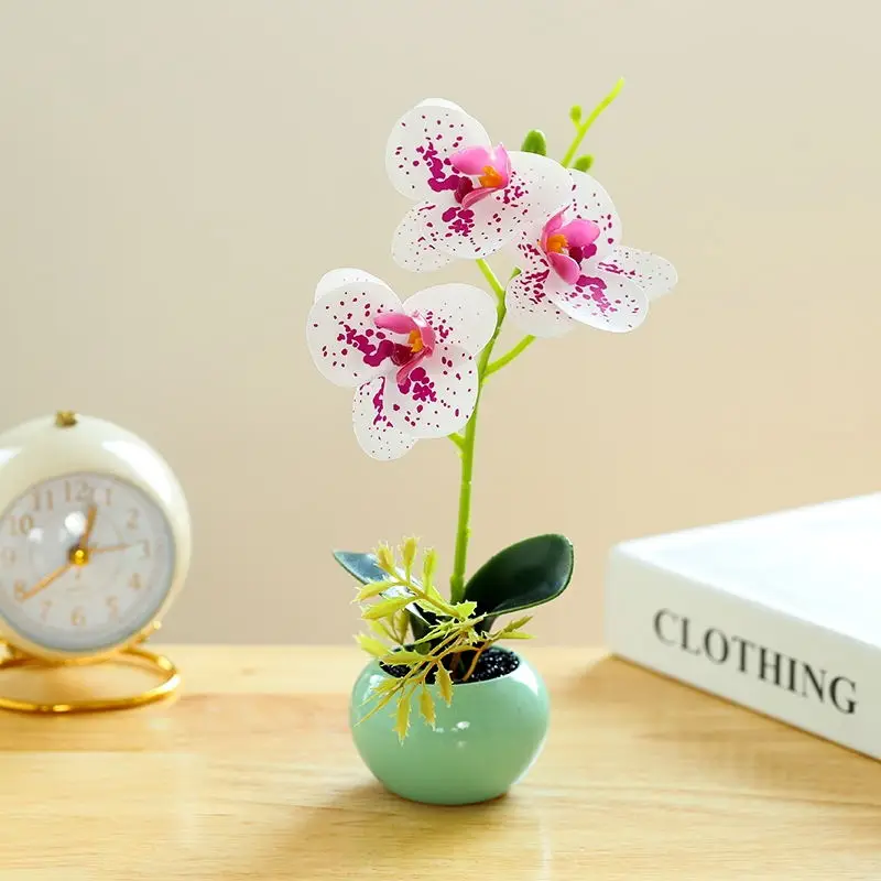 Artificial Orchid Real Touch Forever Flowers Plant Pot Decorative